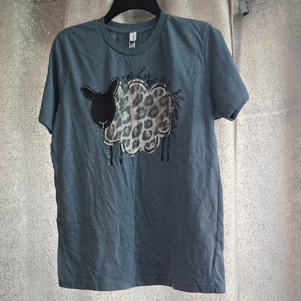 Leopard Sheep Short Sleeve Tee - Blue